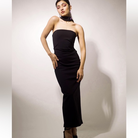 Zara Draped Dress With Choker - Picture 5 of 16